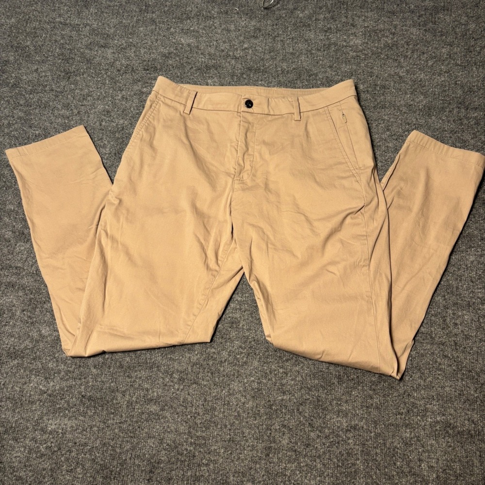 Birddogs Khaki Chino Pants Mens 34x32 Tan built-in Liner Stretch Casual Trouser